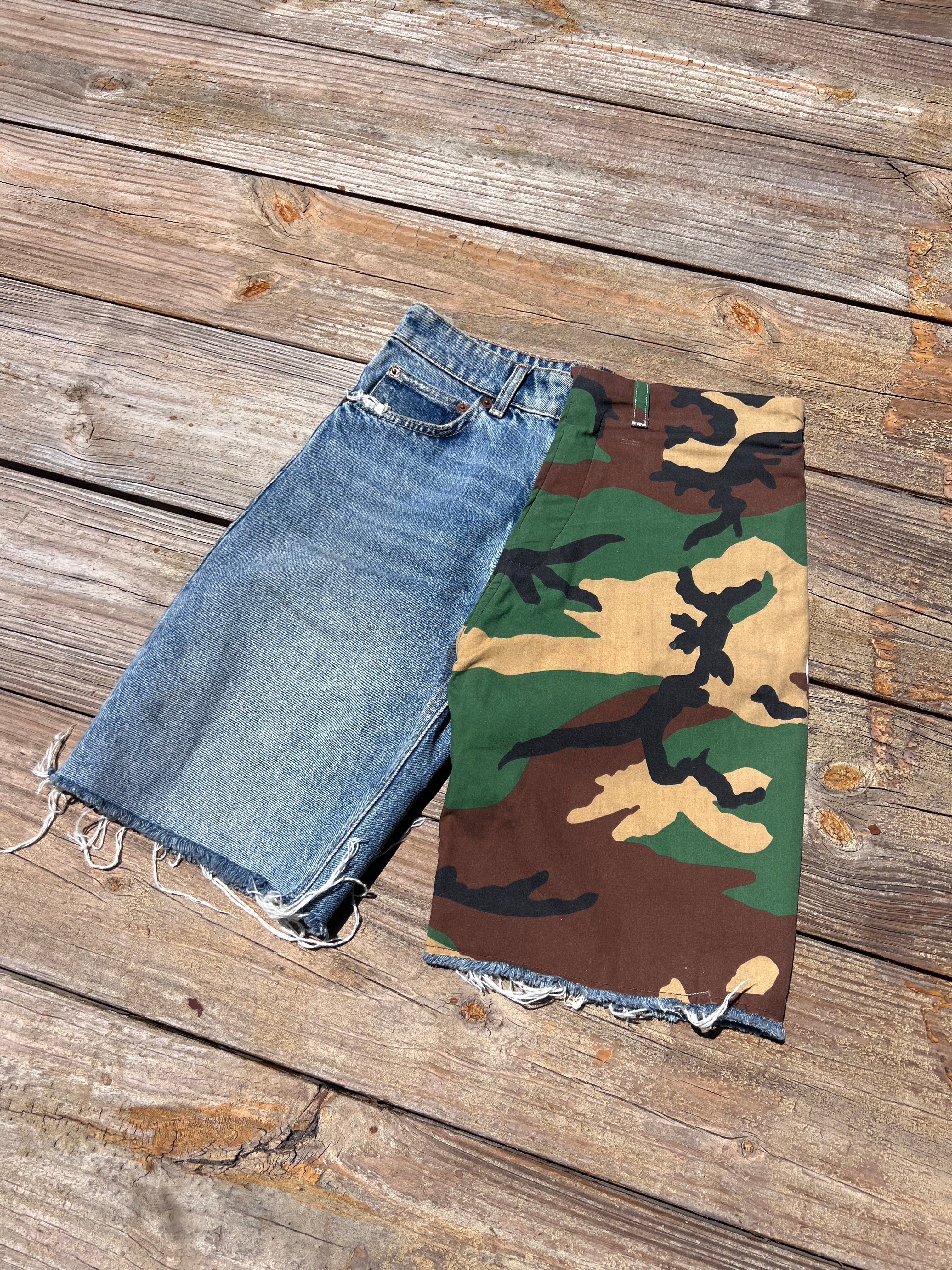 1 of ⇂ HALF CAMO JORTS